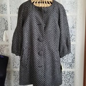 Macy Black & Gold Button Jacket Blazer Size 8 NWT